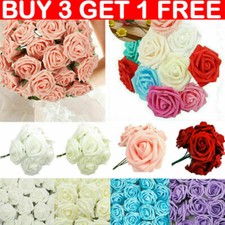 50Pcs Large 7CM Artificial Flowers Foam Rose Heads Wedding Party Decor Bouque