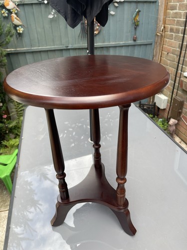 Dark wood round side - side, table