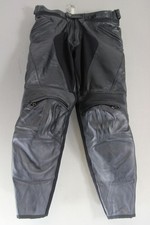 DAINESE BLACK COWHIDE LEATHER BIKER TROUSERS WAIST 30-32 INCH/INSIDE LEG 27 INCH