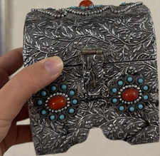 Vintage metal floral box - vintage,