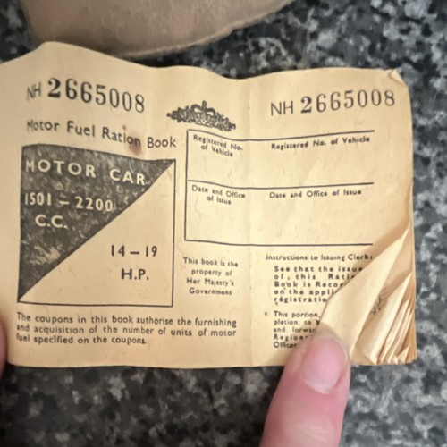 Motor fuel ration book - motor,