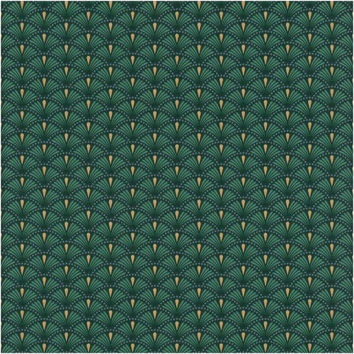 Green art deco - fan, vinyl