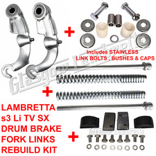 Lambretta s3 Li TV SX Drum / Non-Disc FORK LINKS COMPLETE REBUILD / REFURB KIT