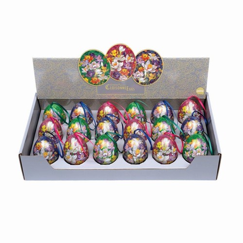Cloisonne floral easter eggs - cloisonne,