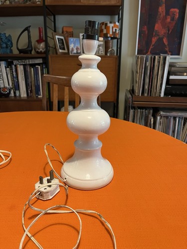 Vintage white ceramic - white, hooped