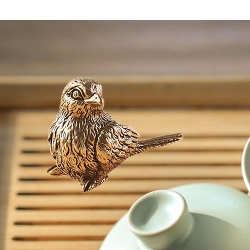 Brass sparrow ornament - sparrow, art