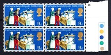 GB QEII 1970 SG820 "ANIVERSARIES" TRAFFIC LIGHT BLOCK OF 4 X 9d MNH TTOCS10