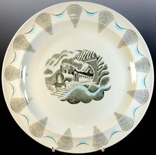 STUNNING Lg. WEDGWOOD ERIC RAVILIOUS DESIGNED TRAVEL PLATE - LOCOMOTIVE
