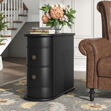 Solid Wood End Table with 2