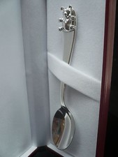 Sterling Silver Christening Spoon, New Born Baby, Teddy Bear, Hallmarked Gift