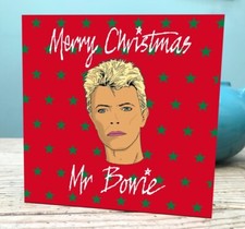 David Bowie Fan Christmas card 148cm sq folding with envelope. .