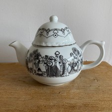 Vintage Mlesna Teapot By Lanka Porcelain Sri Lanka Black/White Single Serve - 5"