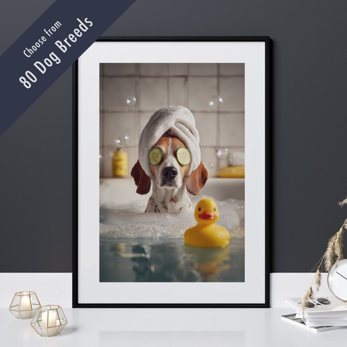Funny dog bath print - funny,