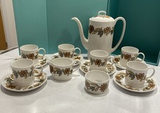 Wedgwood Susie Cooper ‘Art Nouveau Brown’ Coffee Set. 15 Pieces.