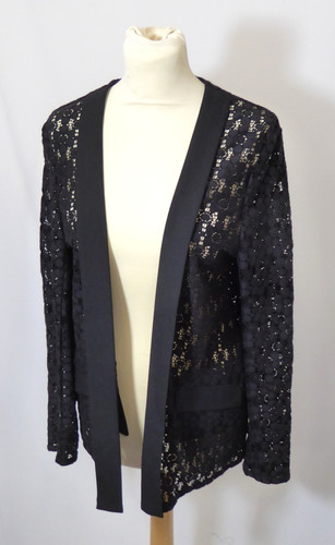 Zara black lace effect open - black,
