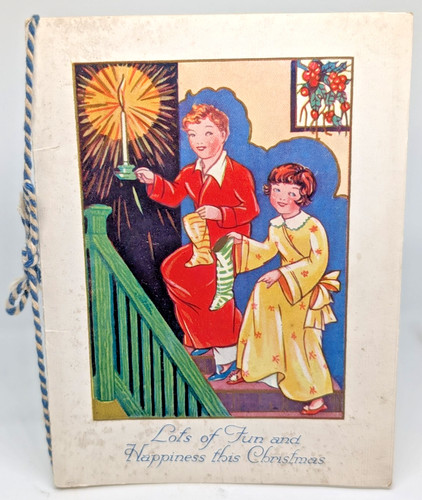 Vtg children christmas eve bed - christmas,
