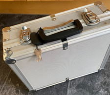Aluminium Flight Camera Carry Case Storage Tool Box + Key Grey Lining - Ref 107