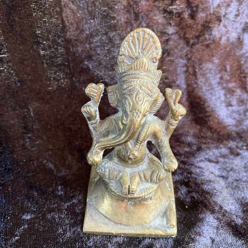 Antique bronze ganesh figure - antique,