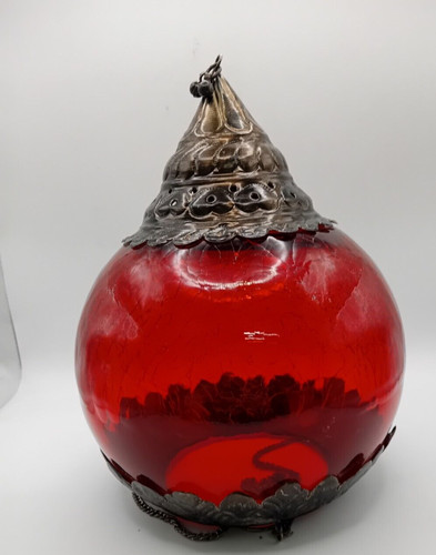 Vintage look red glass heavy - vintage,