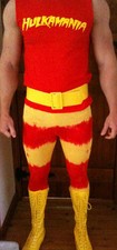 HULK HOGAN WRESTLING TIGHTS PANTS FANCY DRESS TIE DYED LOOKALIKE CUSTOM