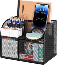 TQVAI Mesh Desk Organiser Multi-Functional Pen Holder with Drawer Desk Tidy Orga