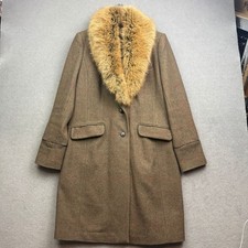 JOULES Tweed Coat UK 14 Wool Langley Jacket Long Country Covert Races