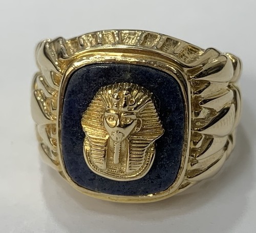 14ct yellow gold lapis pharoah - 14ct,