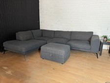HIGH STREET BRAND DFS Lexia Dark Grey Corner Sofa with Footstool RRP: £1,800
