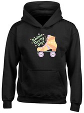 Roller Derby Girl Kids Hoodie Roller Skates Skater Sport Boys Girls Gift Top