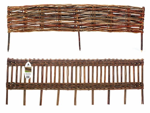 Natural woven willow hurdle - natural,