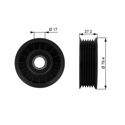 Ribbed belt deflection guide - v-ribbed, deflection/guide