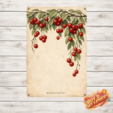 Vintage Cherry Metal Tin Sign