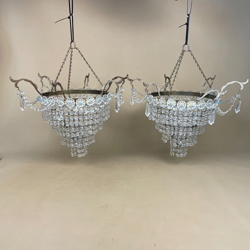 Crystal chandelier pair glass - pair,