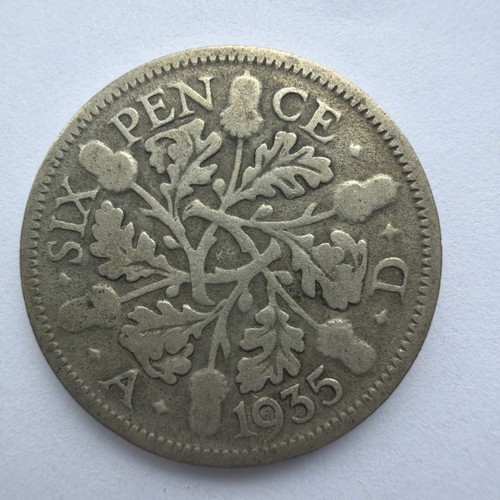 1935 silver sixpence george - 1935,