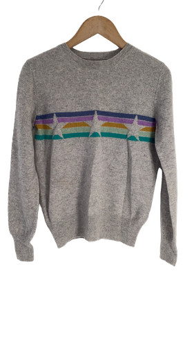 Grey knit jumper with rainbow - grey,