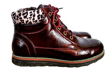 LOTUS patent ankle boots with