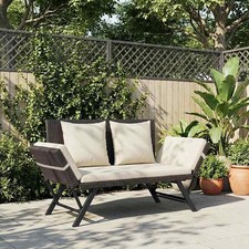 2-in-1 Rattan Garden Bench Day