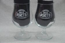 2x Angelo Poretti Italian Hopmaster One Pint 20oz Glass Goblet CE M23 USED VGC