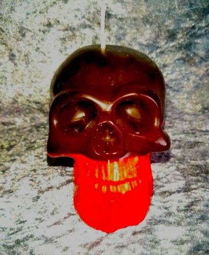 Black and red skull - black,