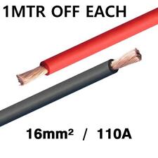 110 Amp 16mm² Battery Flex Cable Strap Live Earth Wire 1Mtr Black 1Mtre Red 110A