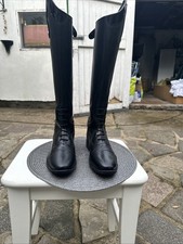 Brogini Como Piccino Kids Young Rider Long Competiton Riding Boots Black/Silver