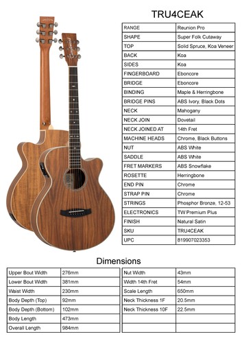 Guitar tanglewood model - by, tanglewood,