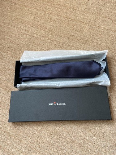 Kiton man navy blue silk - man's, tie