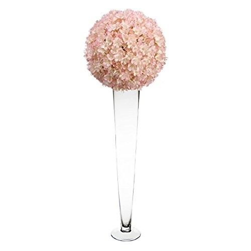 Clear glass trumpet vases - glass,