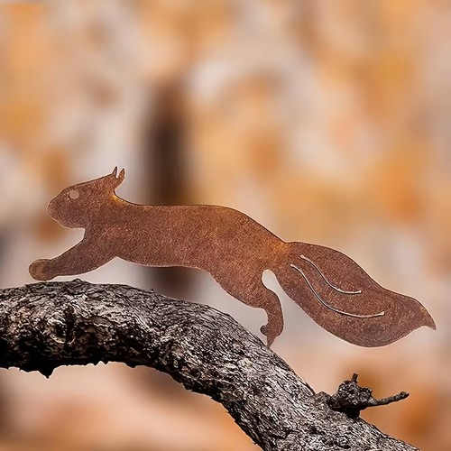 Rustic rusted squirrel metal - rustic,