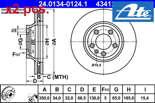 Pcs front brake - disc, set
