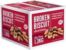 Assorted Broken Biscuits Value Box - Mixed Snacks 1.3kg Bulk Pack for Office Sha