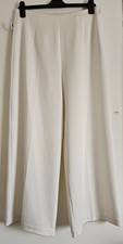 M&S Women's Ivory Wide Leg Trousers. New No Tags. Size: UK 12 Short- EUR 40