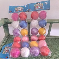 Vintage Glitter Spun Thread 24  Christmas Tree Baubles New Old Stock