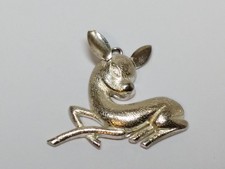 Silver Fawn Baby deer bracelet charm ladies vintage gift very detailed design